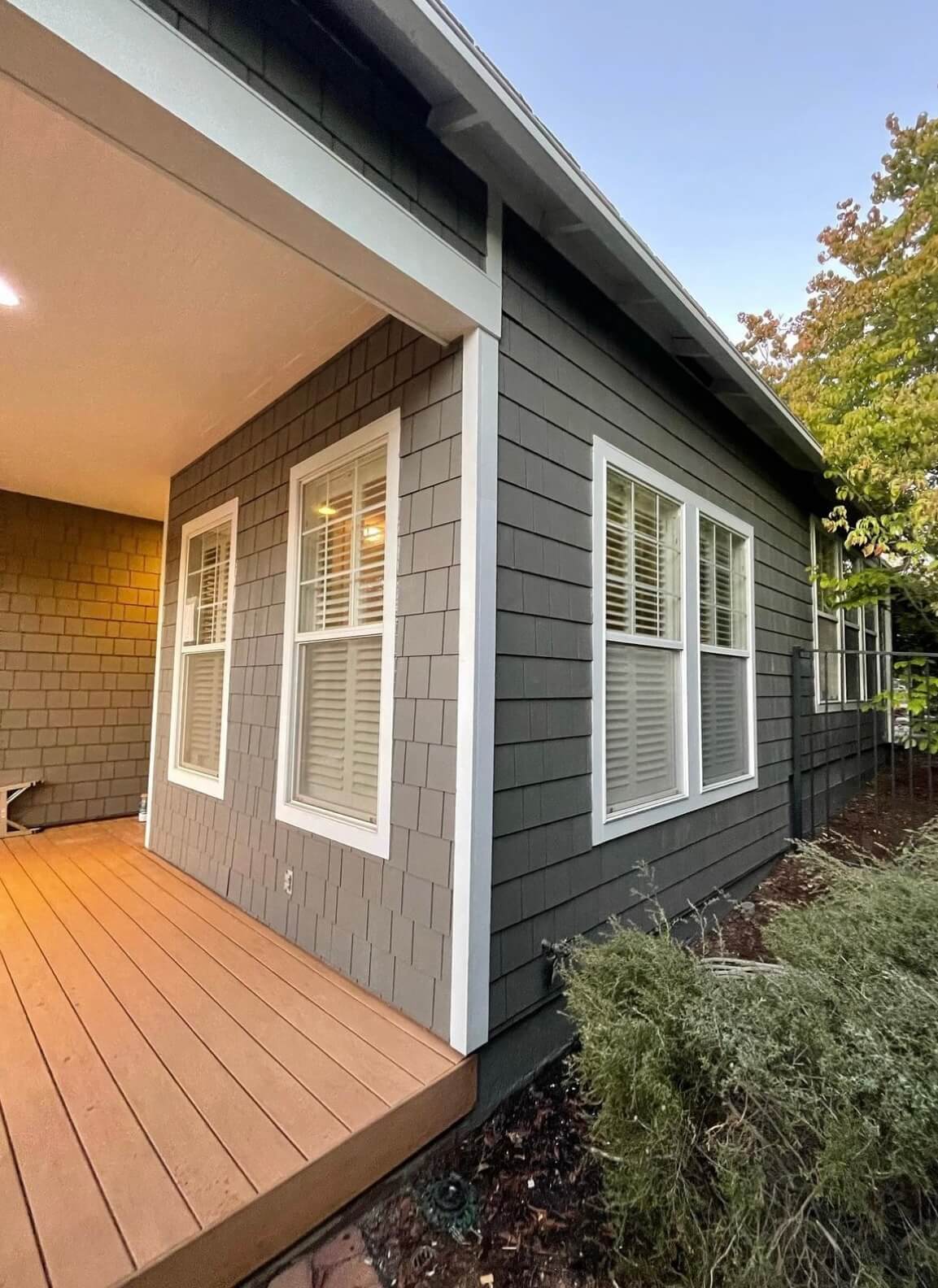 Gray siding installed on a house