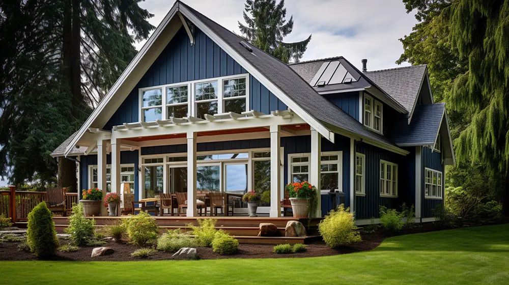 A home with board and batten siding