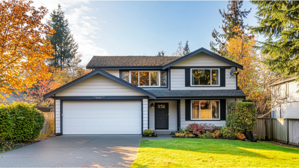 A house with vinyl siding