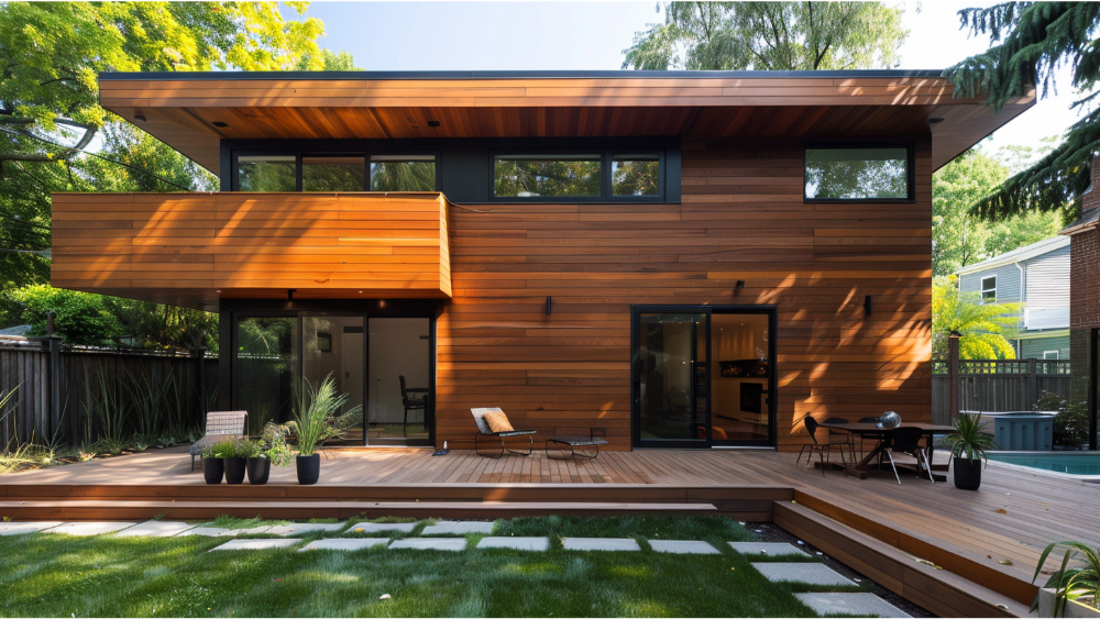 Cedar siding on a house