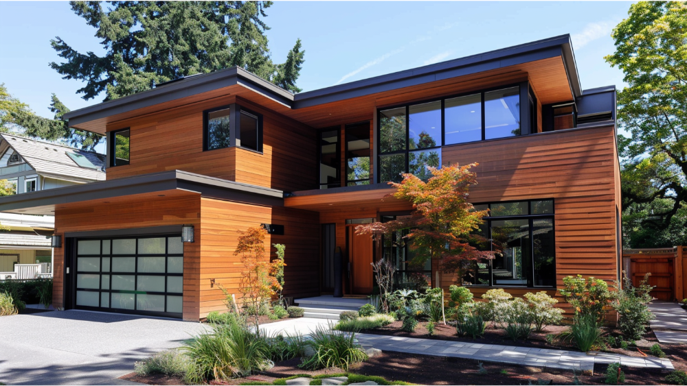 Cedar siding on a house