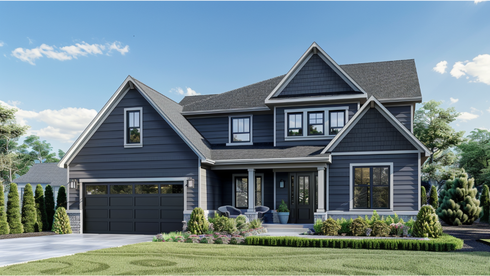 A house with nice siding that is being taken care of