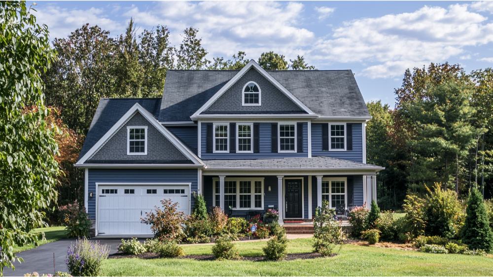 A house with contemporary siding