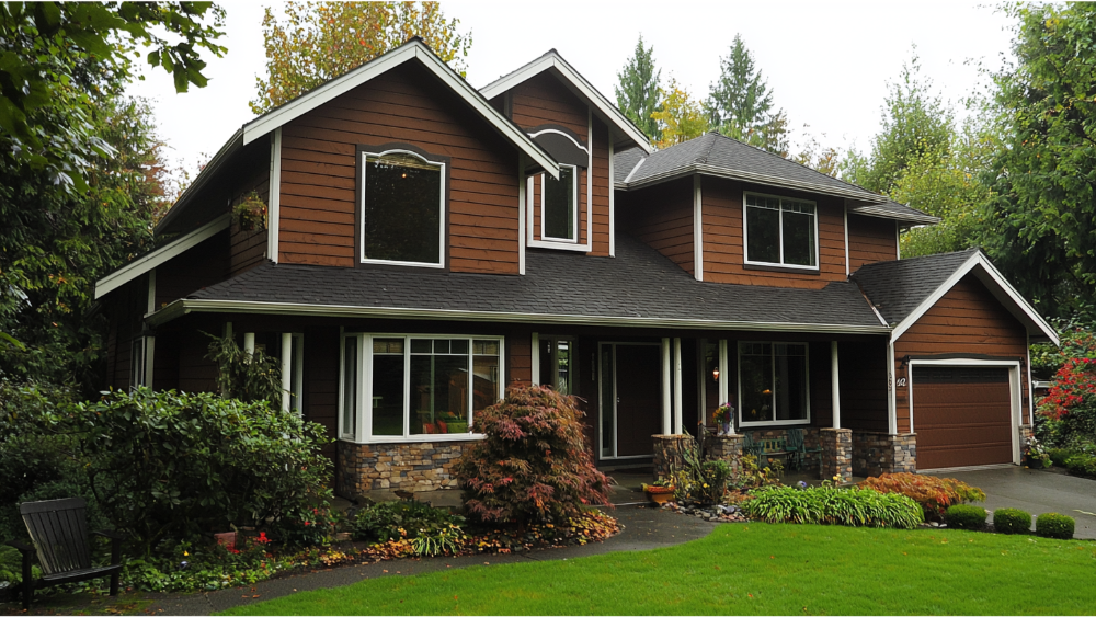 A house with contemporary siding