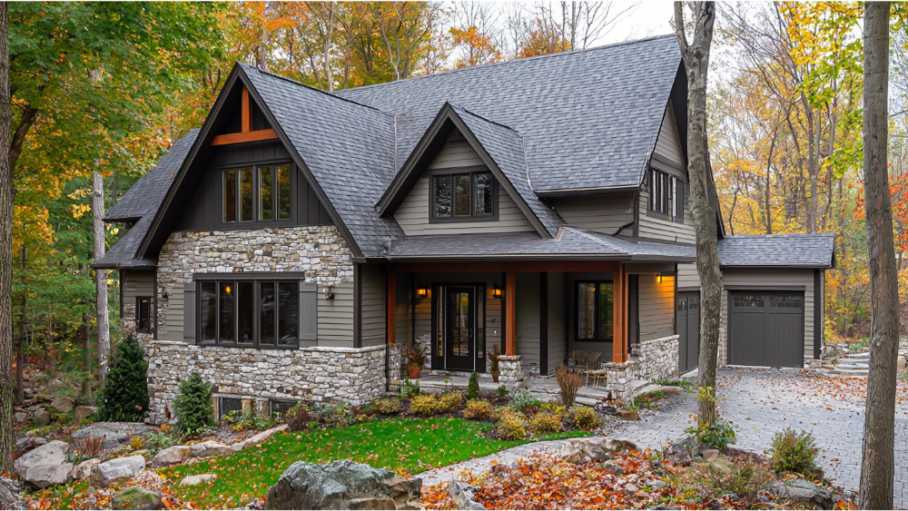 A house with fiber cement siding