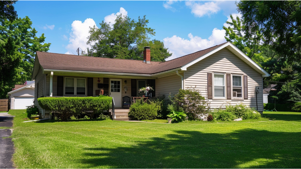 A house with vinyl siding