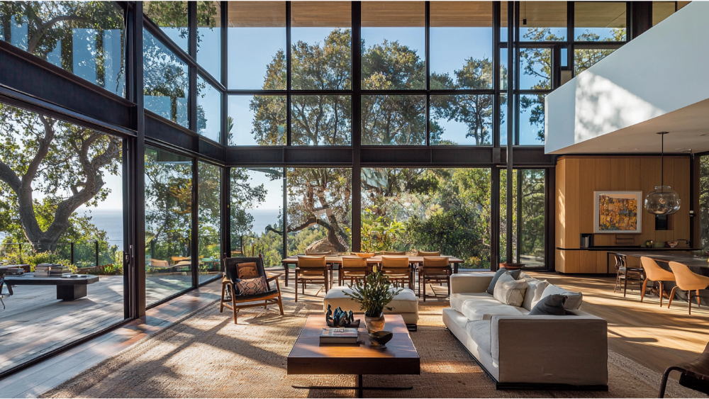 Floor to ceiling windows in a home