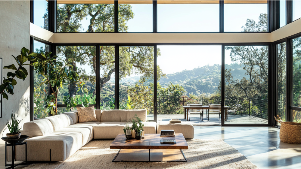 Floor to ceiling windows in a home