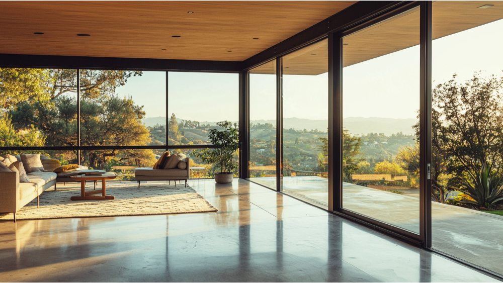 Floor to ceiling windows in a home