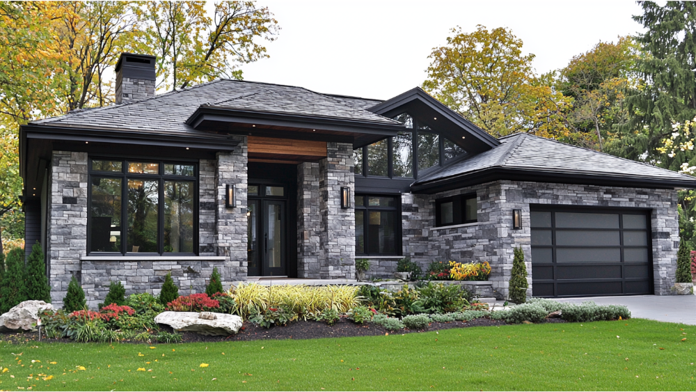 Stone veneer siding