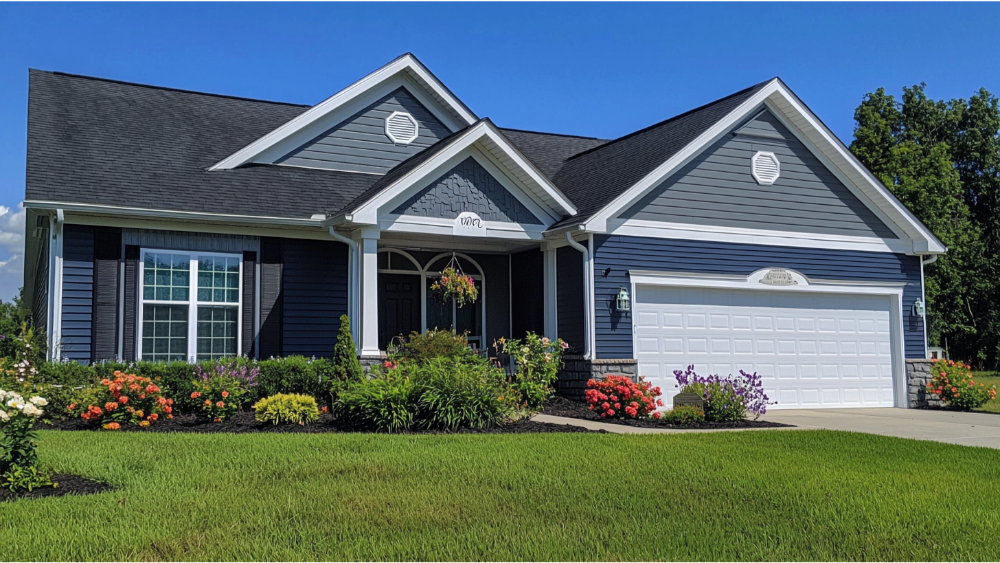 A vinyl siding house