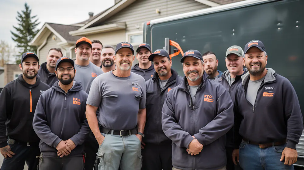 A siding company with their contractors and employees