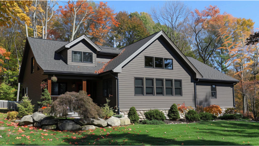 A house with insulated siding