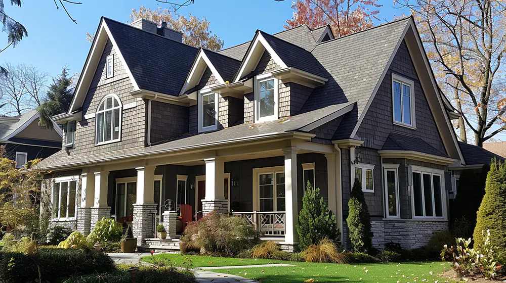 A house with James Hardie cedar shake siding