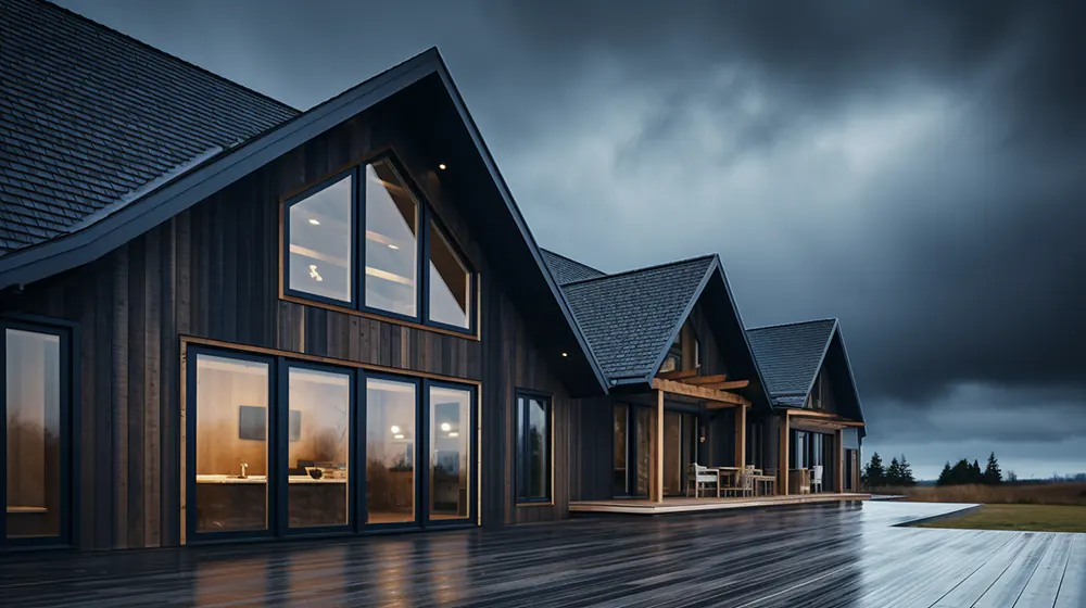 Shiplap siding in stormy weather