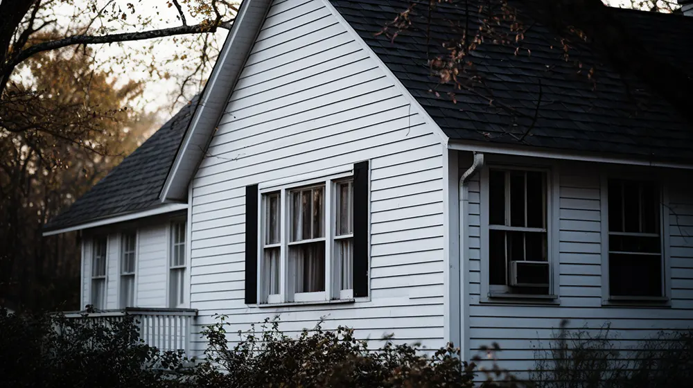 White vinyl siding on a home