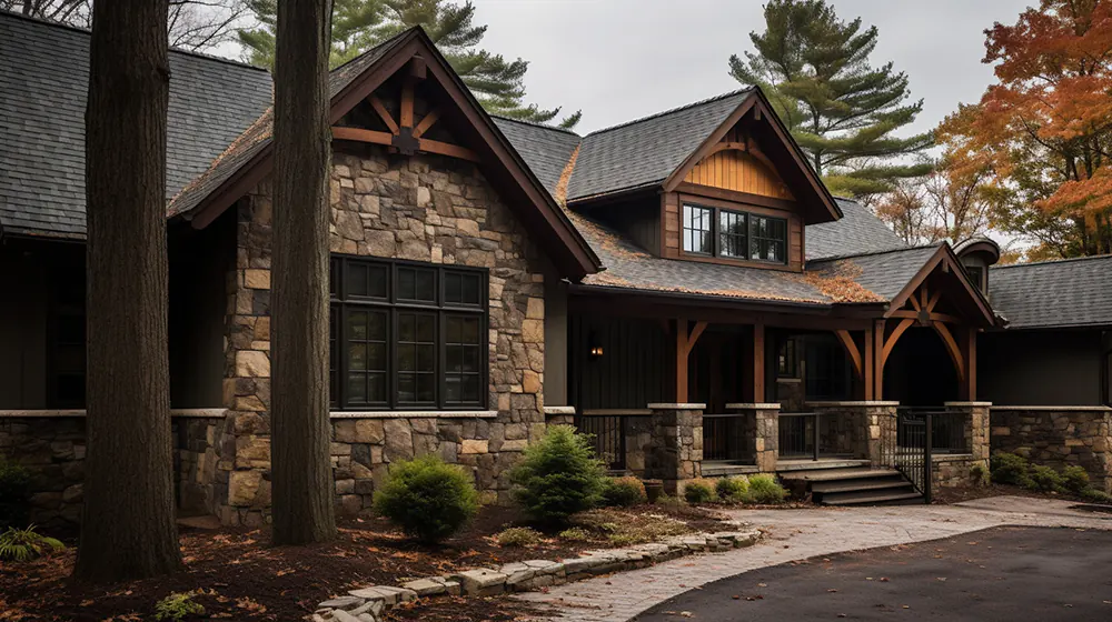 A home with stone siding