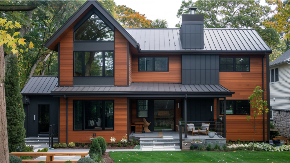 Composite siding on a house