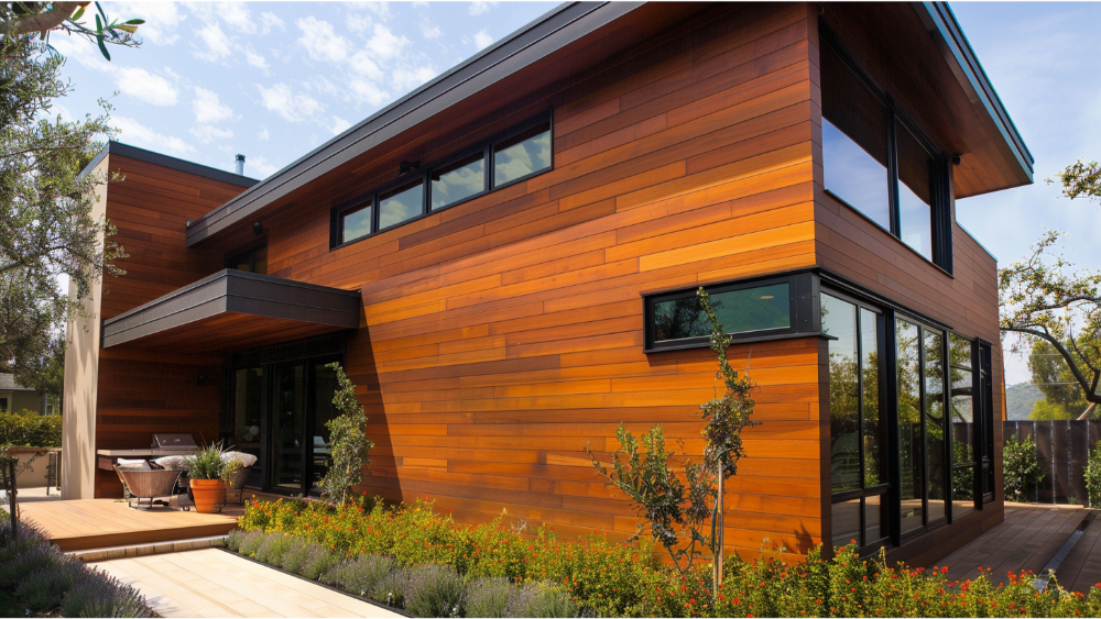 Wood siding on a house