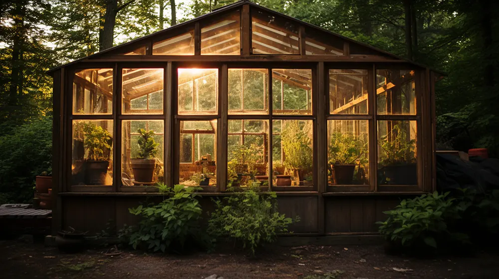 Outbuilding with a single pane window