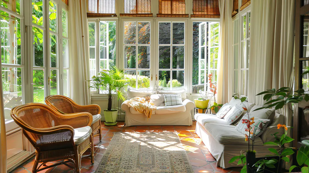 Nice windows in a sunroom