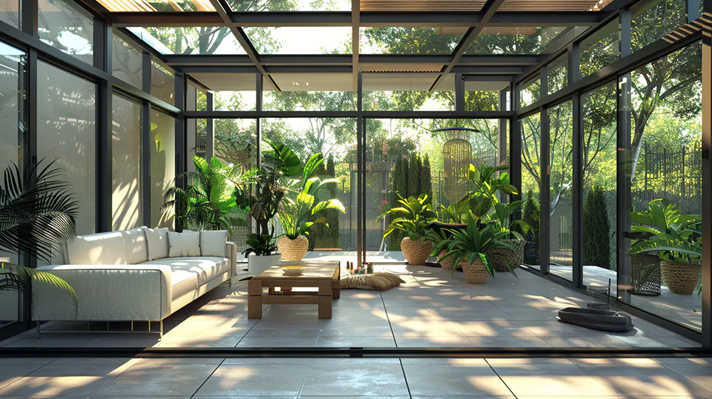 Nice windows in a sunroom