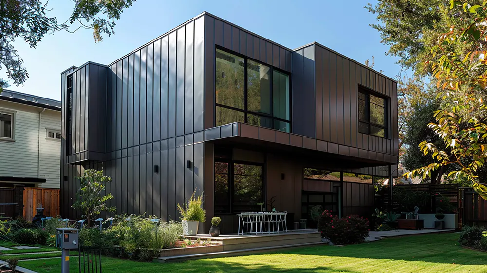 A house with aluminum siding