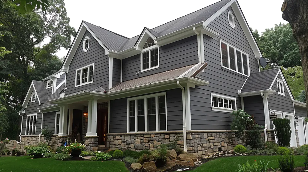 A house with fiber cement siding