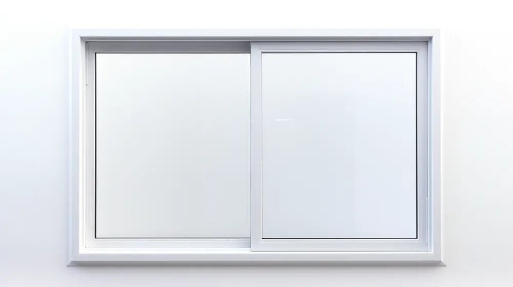 A window with an aluminum frame