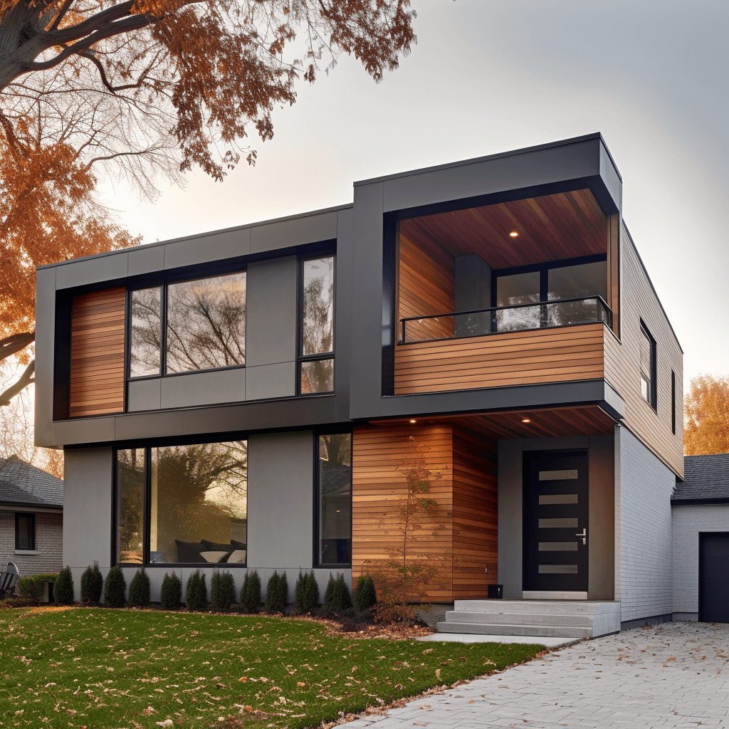 Modern home with siding replaced