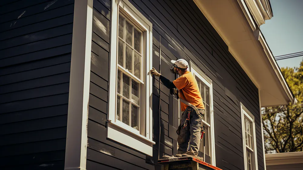 The Appeal Of A Black Siding House 12 A man keeping maintenance on a house