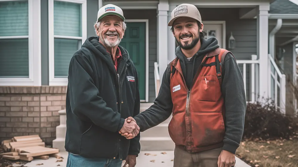 Do You Tip Window Installers? The Honest Truth 4 A homeowner and construction worker shaking hands